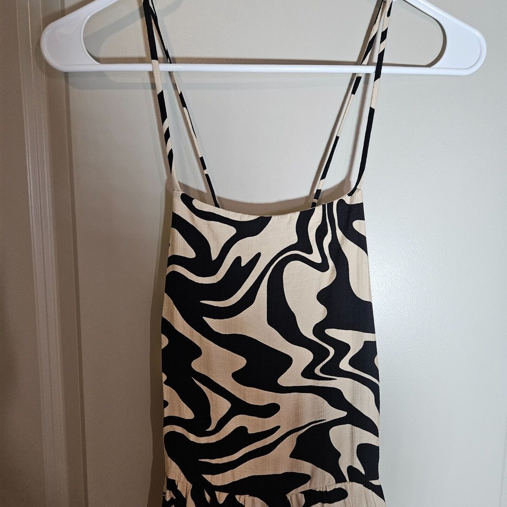 NWOT By Together Anthropologie Maxi Dress Small Abstract Print‎ Black Beige - Picture 4 of 14